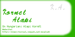 kornel alapi business card